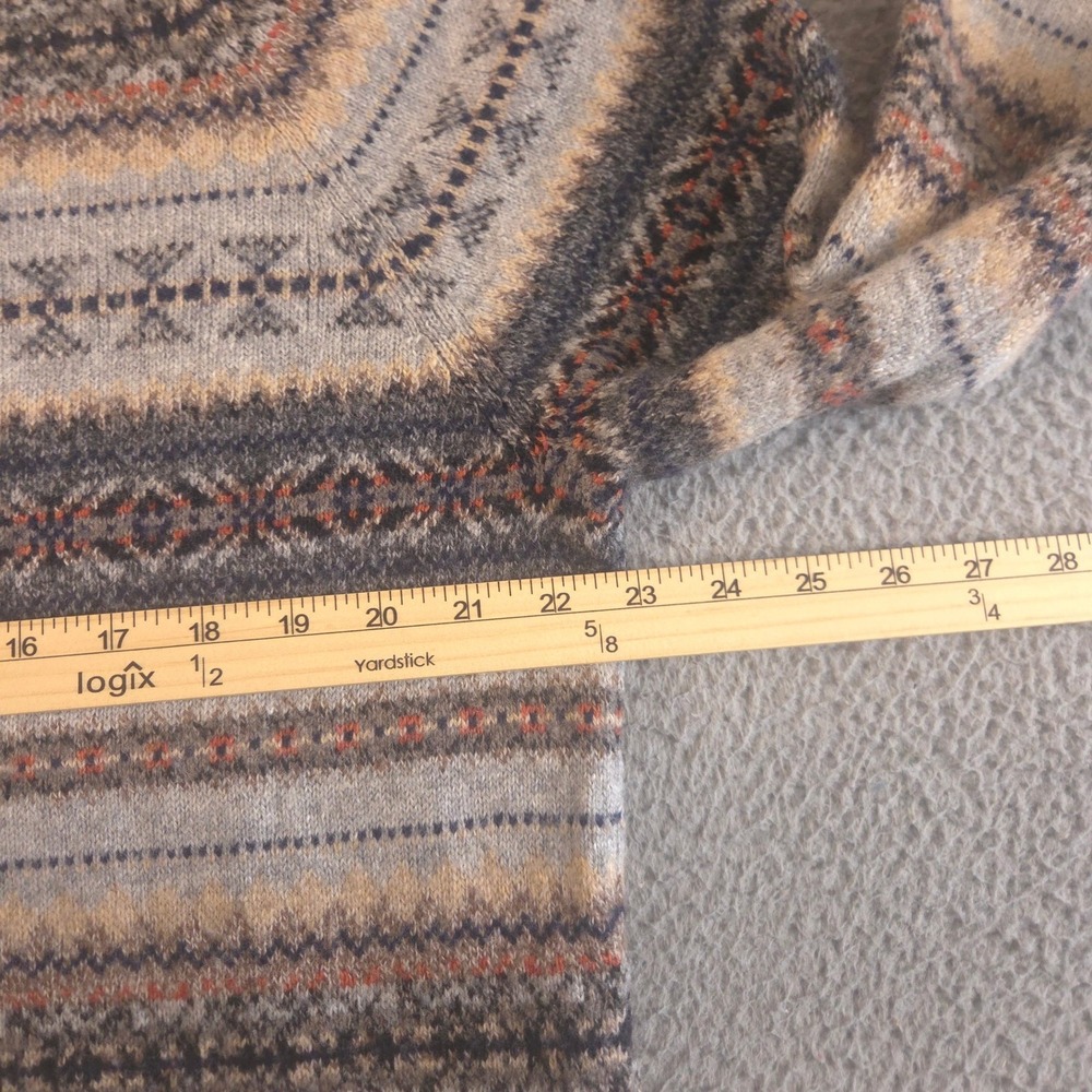 J.Crew Sweater Mens L Fair Isle Lambswool Nylon Crewneck Pullover Mercantile - Picture 8 of 9